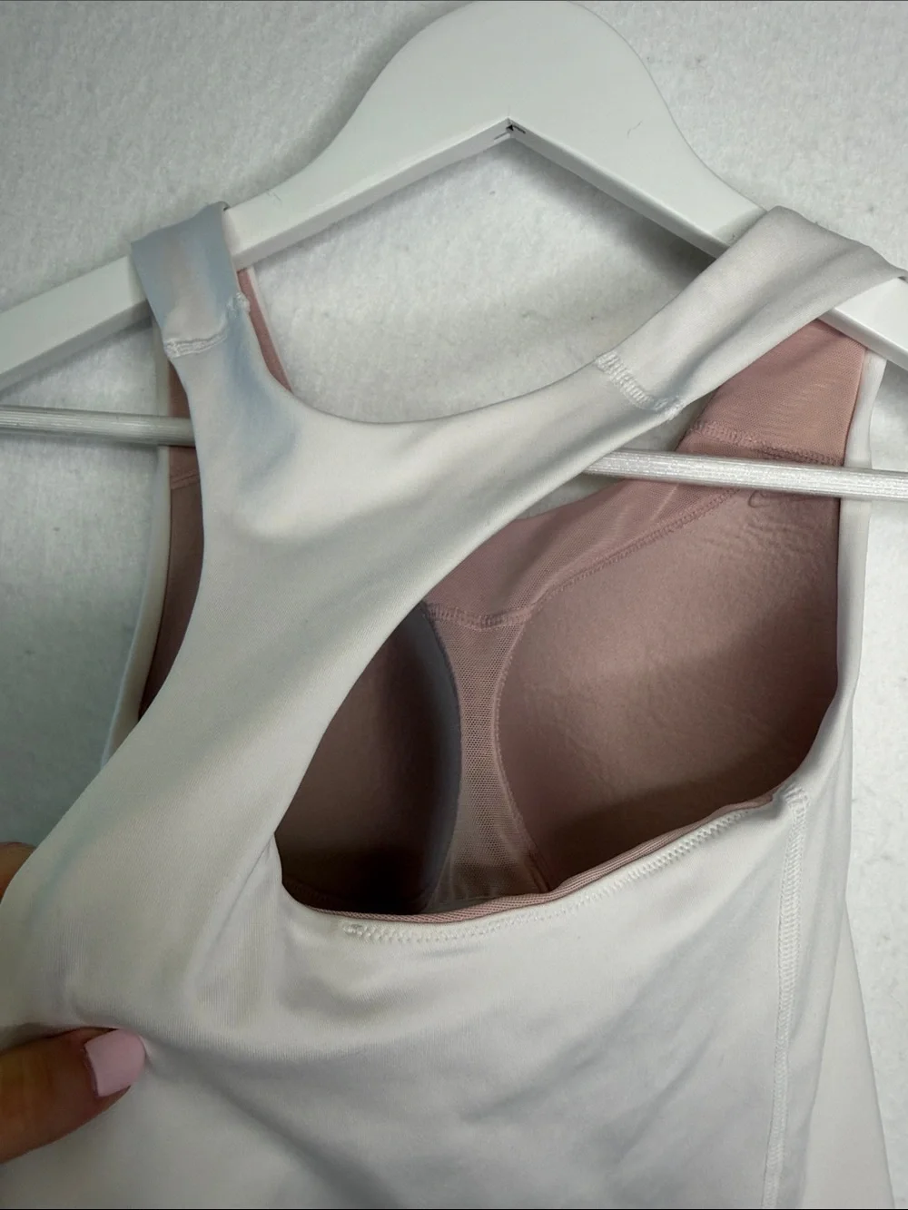 Nike White Tank Top with Pink Racerback